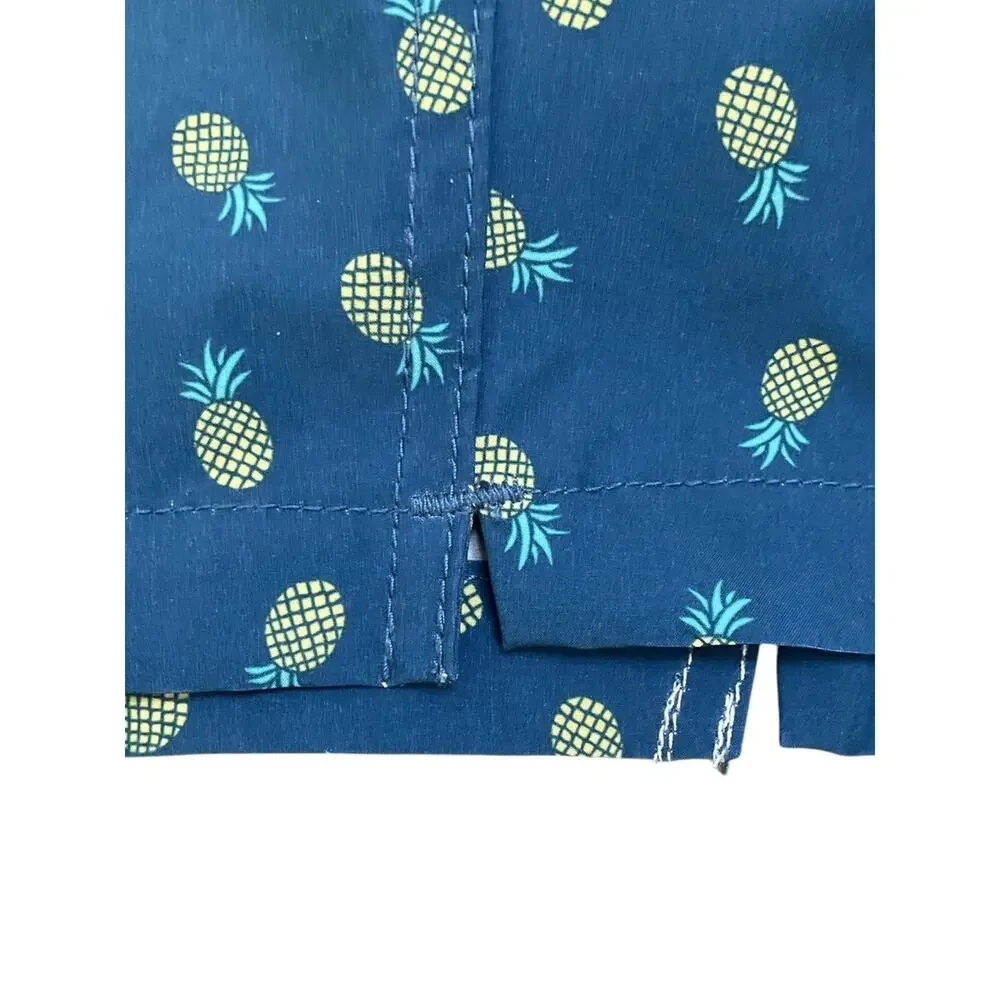 Bonobos Mens Swim Lined Shorts Blue Pineapples UPF 50+ Pockets Size XXL NWT